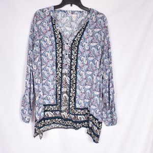 Cato Est 1946 Long Sleeve Paisley Tunic Size 26/28